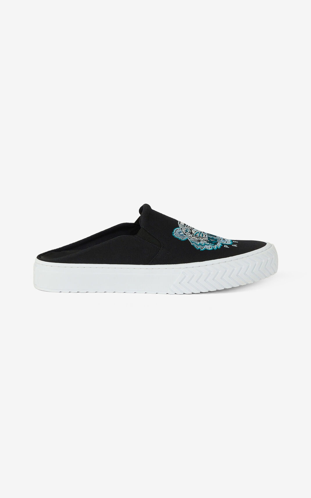 Kenzo Lona K Skate Tiger mule Zapatillas Hombre Negras | 2139807-DV